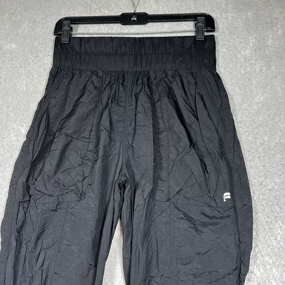 Fabletics Pants Windbreaker Womens Size Small Black Tapered Fit Nylon Pockets - Picture 2 of 14